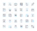 Lean programming linear icons set. Efficiency, Optimization, Streamlining, Kaizen, Minimalism, Agility, Continuous line Royalty Free Stock Photo