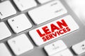 Lean Services - application of lean manufacturing production methods in the service industry, text concept button on keyboard Royalty Free Stock Photo