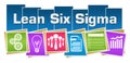 Lean Six Sigma Business Symbols Colorful Squares Stripes