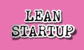 Lean Startup - Flat Tattered Paper Words on Pink Background