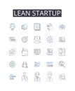 Lean startup line icons collection. Cryptography, Security, Encryption, Privacy, Decryption, Algorithms, Keys vector and Royalty Free Stock Photo