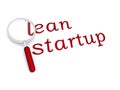 Lean startup with magnifying glass