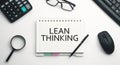 Lean Thinking on notepad. Business concept Royalty Free Stock Photo