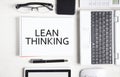 Lean Thinking on notepad. Business concept Royalty Free Stock Photo