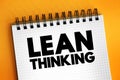 Lean thinking - transformational framework that aims to provide a new way how to organize human activities to deliver more Royalty Free Stock Photo