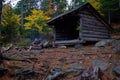Lean to Shelter at Copperas Pond in the Adirondack Mountains High Peaks Region Royalty Free Stock Photo