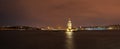 Leander`s Tower in the Marmara sea, twilight panorama, Istanbul