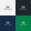 Leaner style Luxury Elegant Arched Real Estate Business Palace Logo design vector template illustration. Arabic style architecture Royalty Free Stock Photo