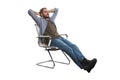 Leaning back in a chair Royalty Free Stock Photo