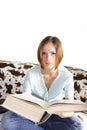 Leaning from big book Royalty Free Stock Photo