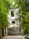 Leaning house in the mysterious Sacred Grove, Bomarzo Gardens, province of Viterbo, Lazio, Italy Royalty Free Stock Photo