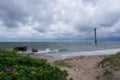 The leaning Kiipsaare lighthouse on Saaremaa Isand in northern Estonia