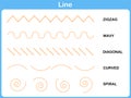 Leaning Line Worksheet for Children