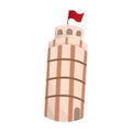 Leaning Pisa tower flat art. Vector Royalty Free Stock Photo