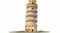 Leaning Pisa Tower Isolated. Pisa Cathedral and the Leaning Tower. generative ai Royalty Free Stock Photo