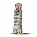 Leaning Pisa Tower Isolated. Pisa Cathedral and the Leaning Tower. generative ai Royalty Free Stock Photo