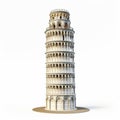 Leaning Pisa Tower Isolated. Pisa Cathedral and the Leaning Tower. generative ai Royalty Free Stock Photo