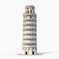 Leaning Pisa Tower Isolated. Pisa Cathedral and the Leaning Tower. generative ai Royalty Free Stock Photo