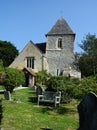 Leaning tower of the Church of St Mary, Yapton, West Sussex, UK.