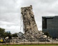 `Leaning Tower of Dallas` the final day before it was finally brought down. Royalty Free Stock Photo