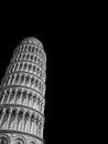 Leaning Tower of Pisa B/W Royalty Free Stock Photo