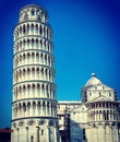 Leaning Tower of Pisa with Clear Blue Sky Royalty Free Stock Photo