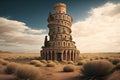 The Leaning Tower of Pisa in the desert