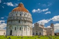 The leaning tower of Pisa, the Duomo and the Baptistery