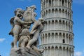 Leaning tower of Pisa and famous monumet in PIsa - Italy Royalty Free Stock Photo