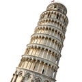 Leaning tower of Pisa isolated on white background Royalty Free Stock Photo
