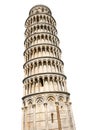 Leaning Tower of Pisa isolated on white Background - Tuscany Italy Royalty Free Stock Photo