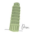 Leaning Tower of Pisa, Italy vector illustration