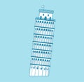 Leaning Tower of Pisa - Italy | World famous buildings vector illustration