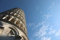 leaning tower of Pisa photographed from below with a breathtakin Royalty Free Stock Photo