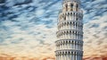 Leaning Tower Of Pisa: A Photorealistic Painting With Richly Colored Skies