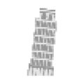 Leaning Tower of Pisa pixel art. Italy landmark 8 bit. Europe sh Royalty Free Stock Photo