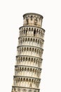 Leaning tower of Pisa in Tuscany, Italy isolated on white Royalty Free Stock Photo