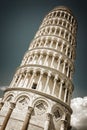Leaning tower of Pisa vintage style, Tuscany Italy Royalty Free Stock Photo