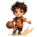 Leap of Ambition Boy with Basketball on White Royalty Free Stock Photo