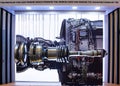 The leap Engine which powers the Aibus A320 and boeing 737 Manifactured by Tei at idef 2023 Royalty Free Stock Photo