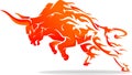 Leaping Bull Rage Fiery Flame Abstract Royalty Free Stock Photo