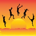 Leaping The Sun Royalty Free Stock Photo