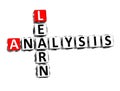 Learn Analysis. White and Red 3D Crossword Puzzle Royalty Free Stock Photo