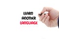 Learn another language text concept Royalty Free Stock Photo