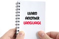 Learn another language text concept Royalty Free Stock Photo