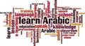 Learn Arabic word cloud