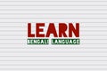 Learn Bengali Language typography vector design