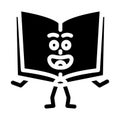 learn book character glyph icon vector illustration