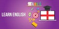 Learn english concept with dictionary books Royalty Free Stock Photo