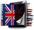 Learn English - Tablet Computer and Books Royalty Free Stock Photo